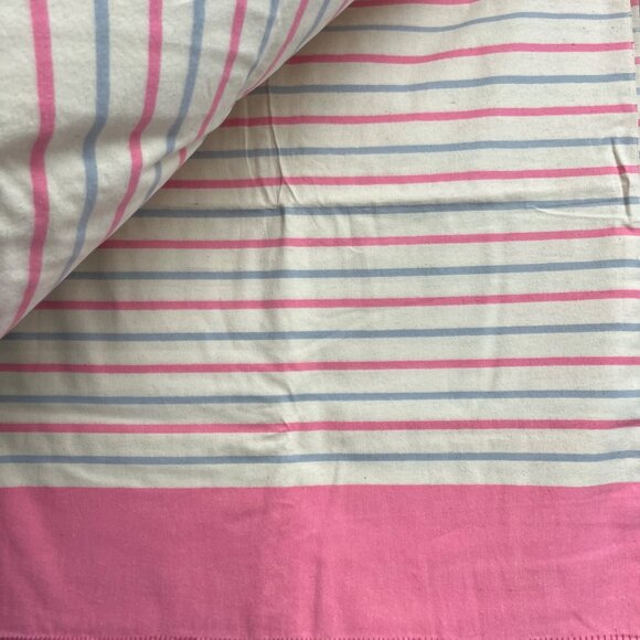 NWT VTG Twin Lamsdowne Tex-made 70x90 Flannelette Flannel Sheet Blanket Pink - Picture 7 of 9